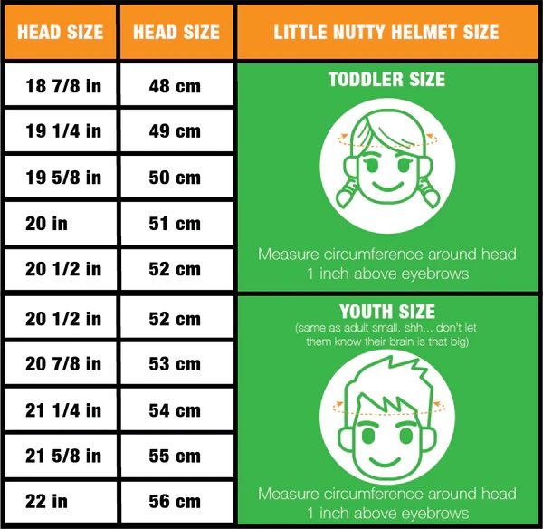 Little Nutty 2020 Size Chart Nutcase Helmets